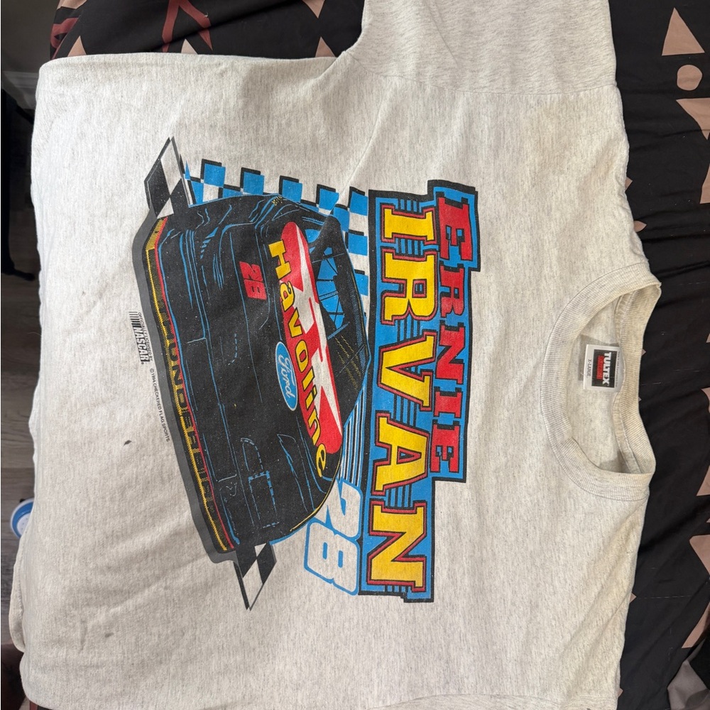 Tultex Ernie Irvan Racing Car T-Shirt - Gray, Blue, Red